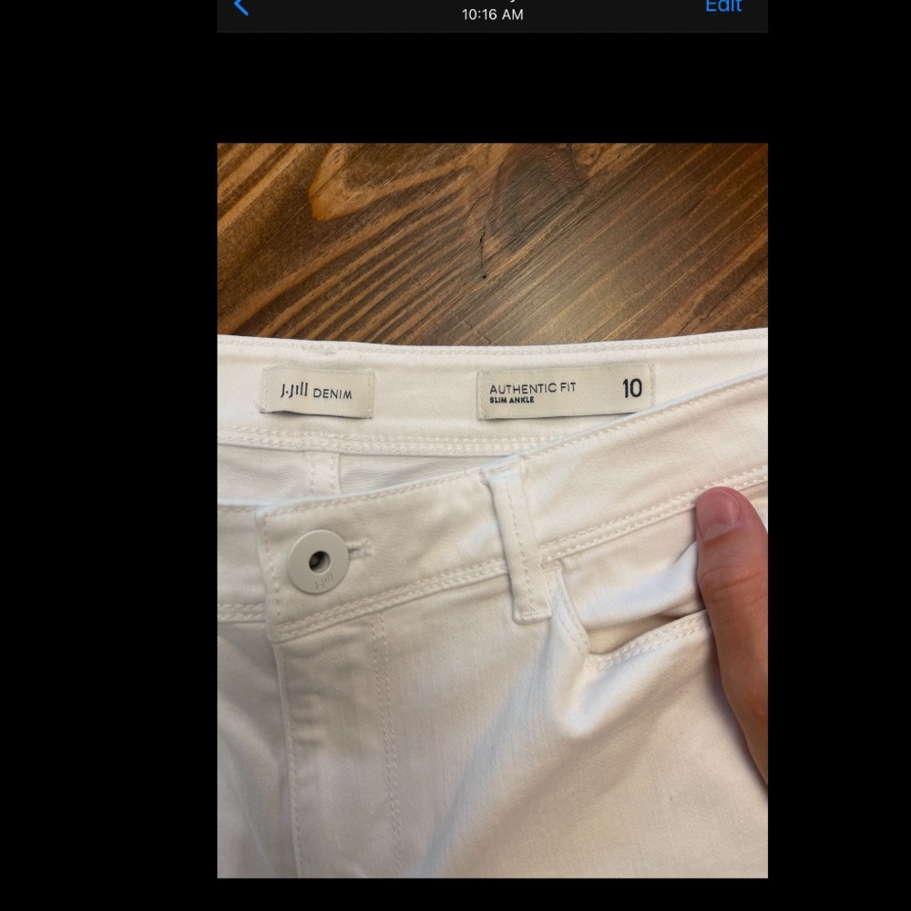 J. Jill Authentic Fit white denim size 10